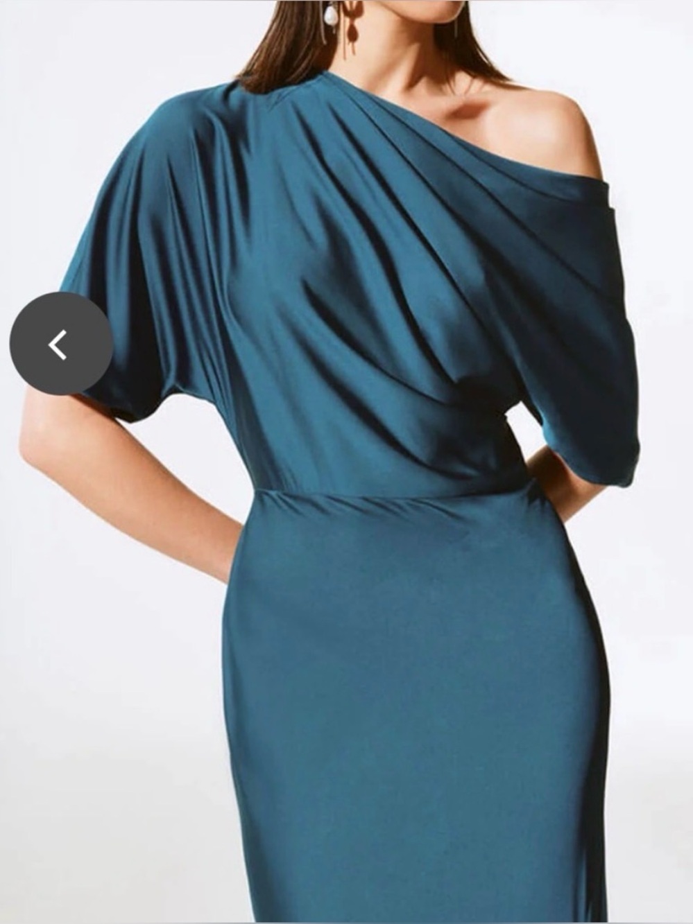 Joseph Ribkoff Satin One Shoulder Trumpet Gown